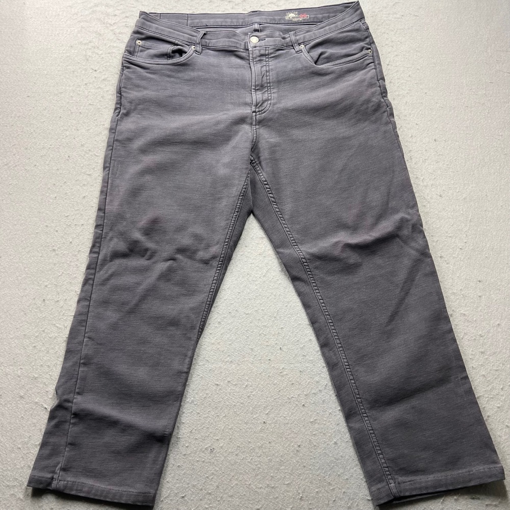 Faherty Brand Movement 5-Pocket Pants Mens 36 Gray Straight Leg Stretch Trousers